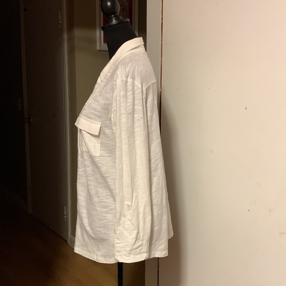 Jones New York misses lite cotton button down top ivory color size XXL - Picture 4 of 6